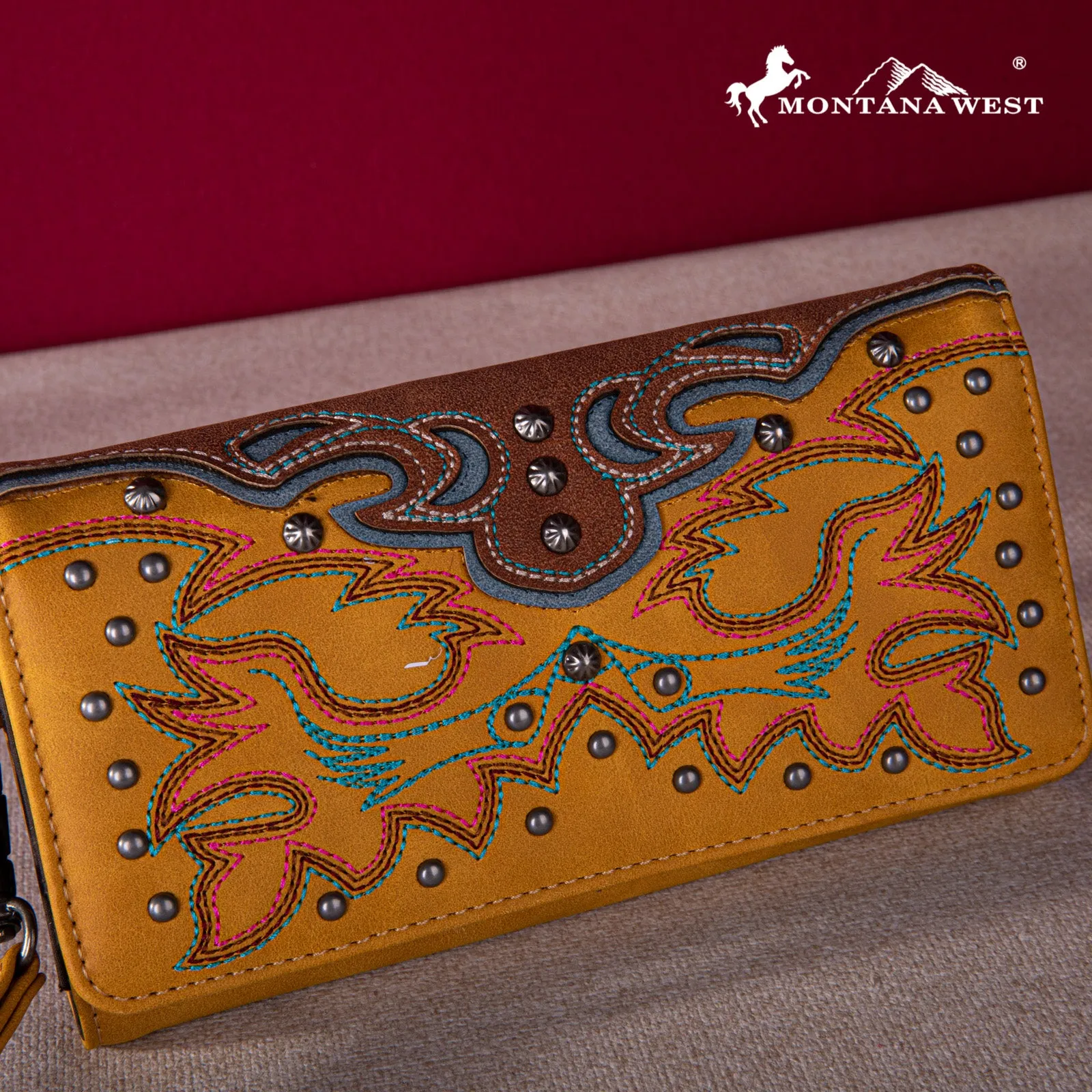 MW1253-W002 Montana West Embroidered Collection Wallet