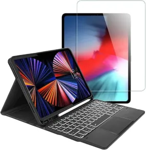 Navigate Series Keyboard Folio Case with Tempered Glass Screen - iPad Pro 12.9" (4th, 5th, and 6th Generation)