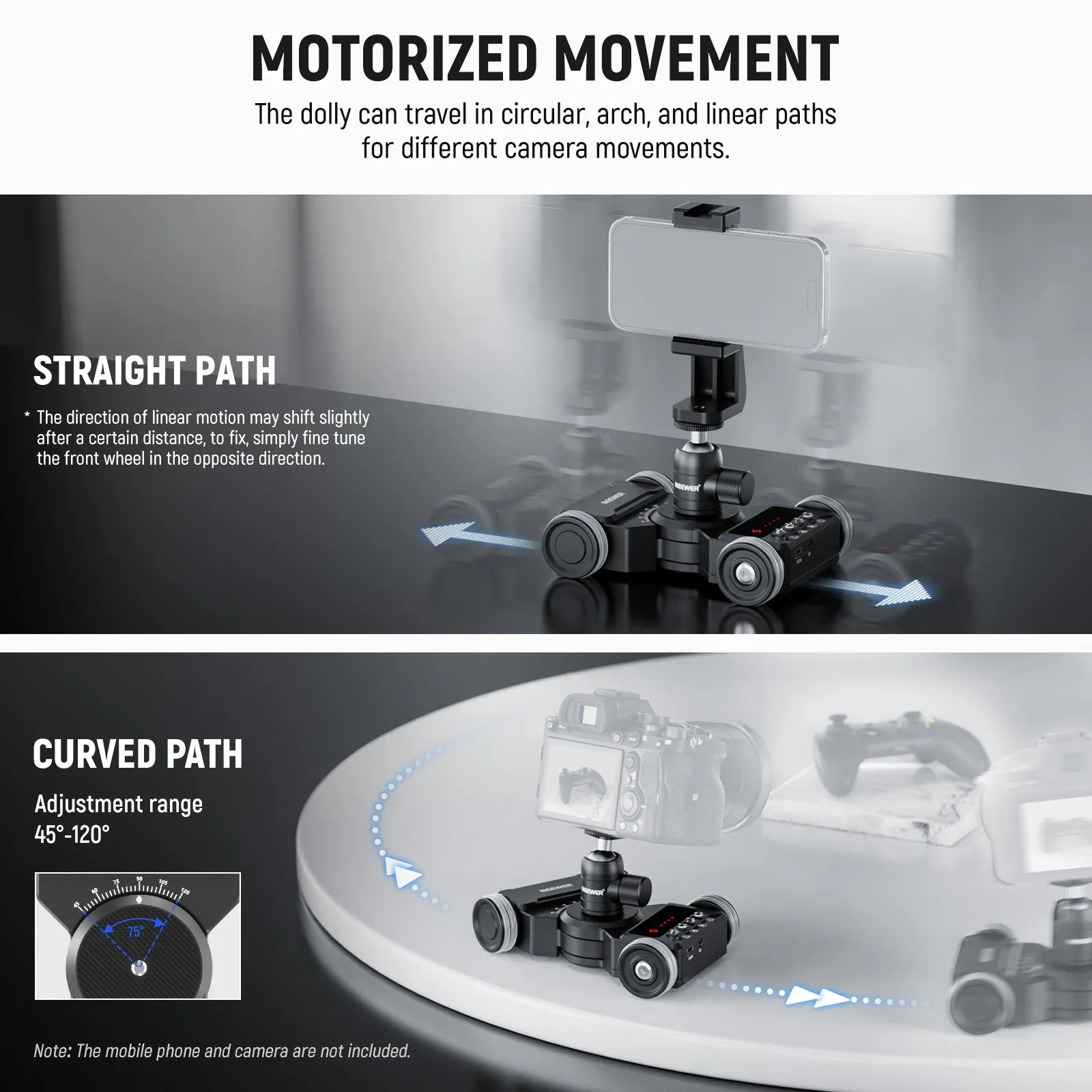 NEEWER DL300 Upgraded Motorized Camera Dolly Kit