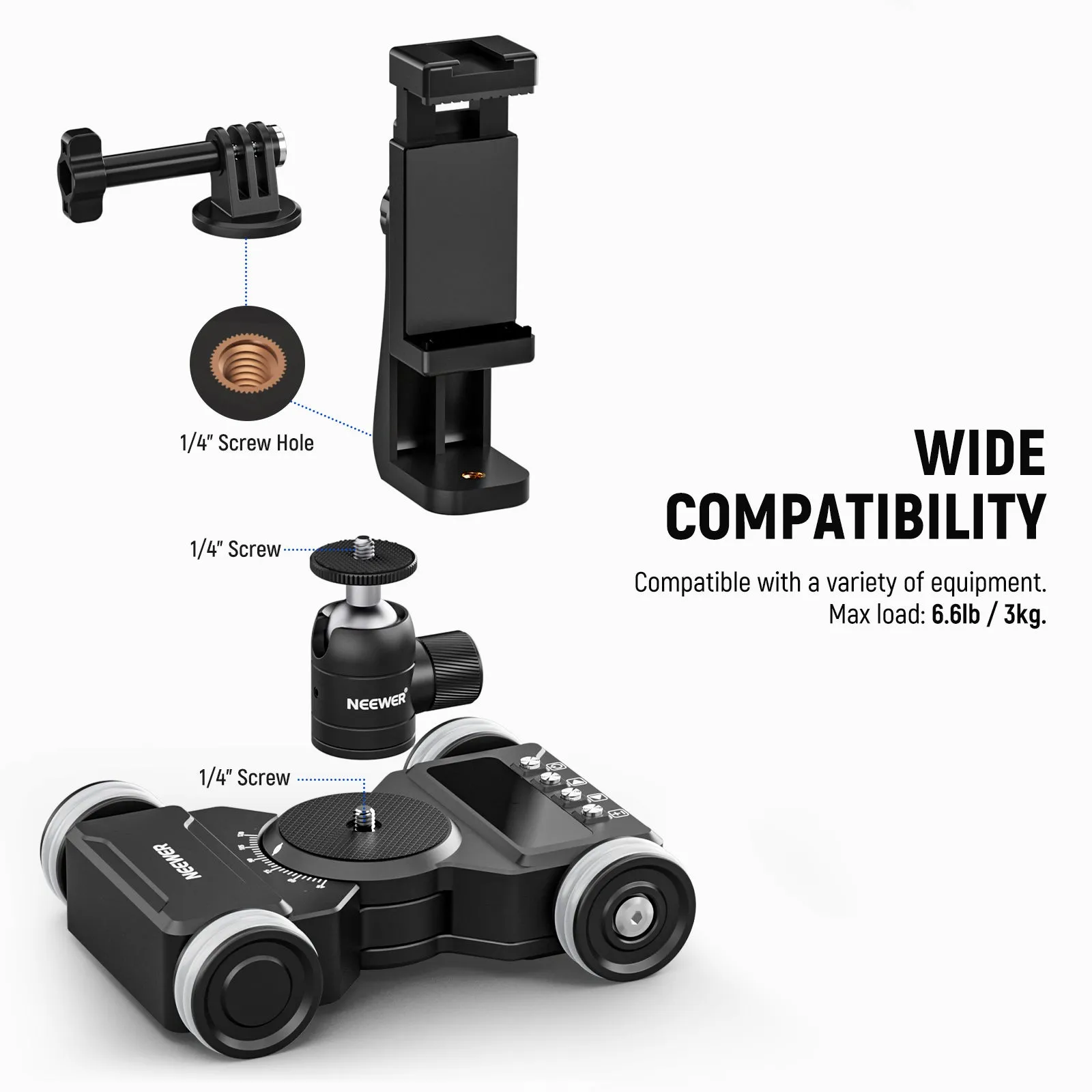 NEEWER DL300 Upgraded Motorized Camera Dolly Kit