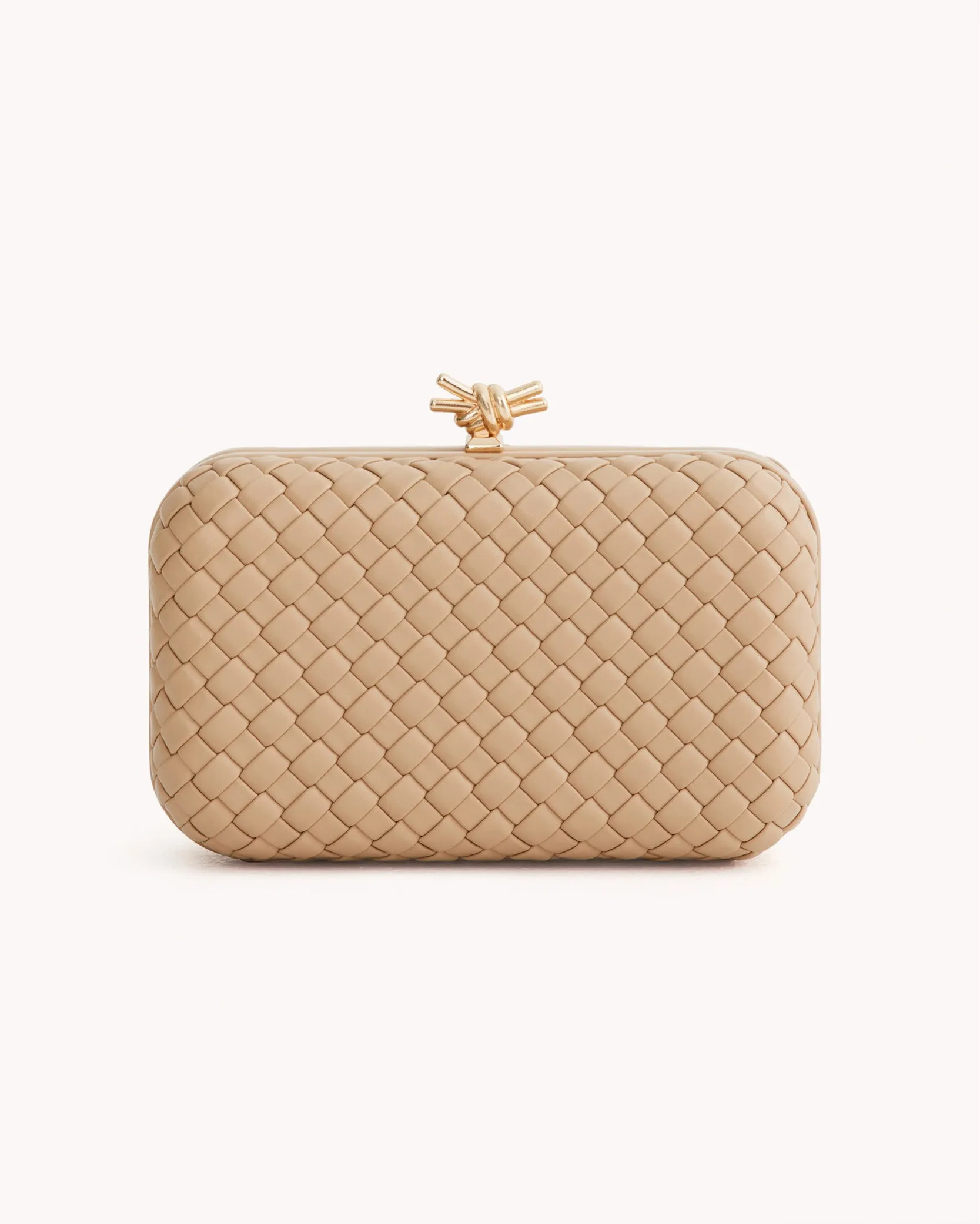 NEVEAH WOVEN CLUTCH - NUDE