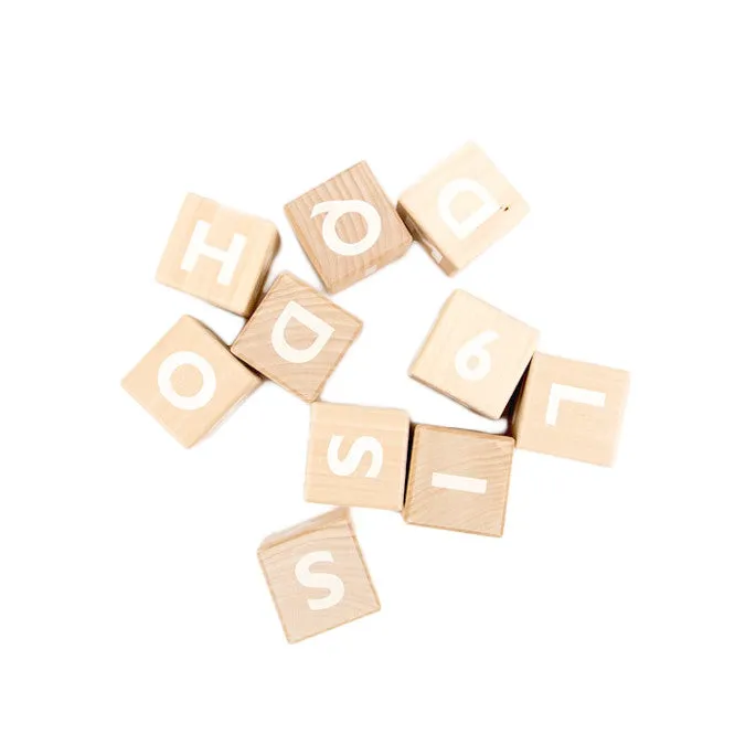 Ooh Noo Wooden Alphabet Blocks - White