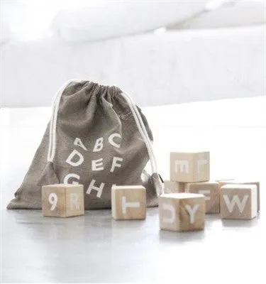 Ooh Noo Wooden Alphabet Blocks - White