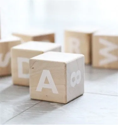 Ooh Noo Wooden Alphabet Blocks - White