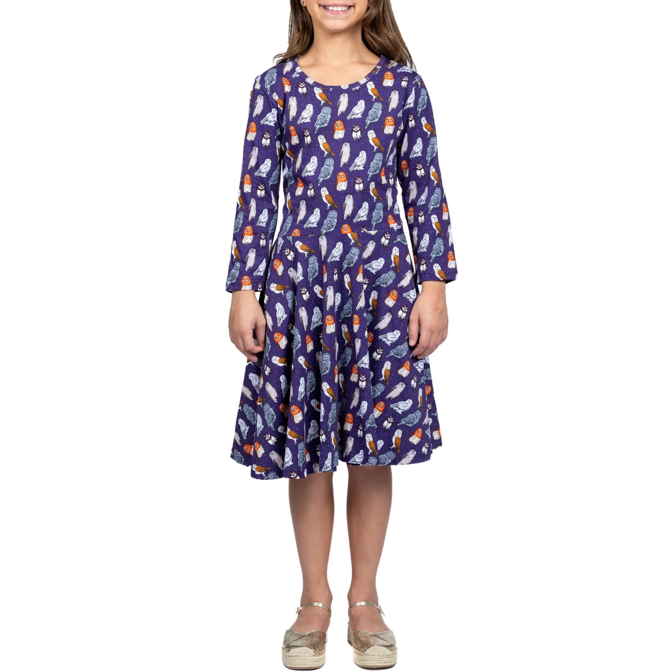 Owls Kids Twirl Dress