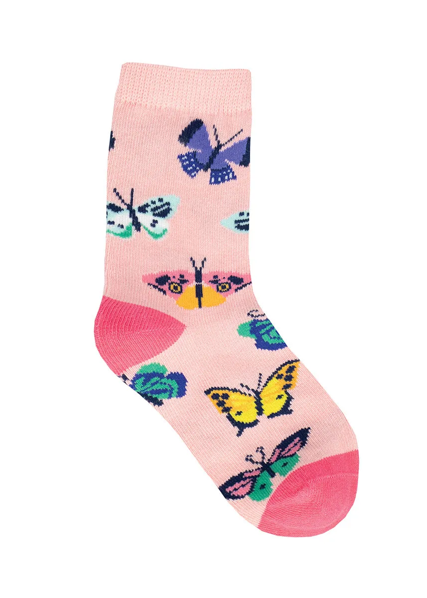 Pink Butterfly Kids' Socks