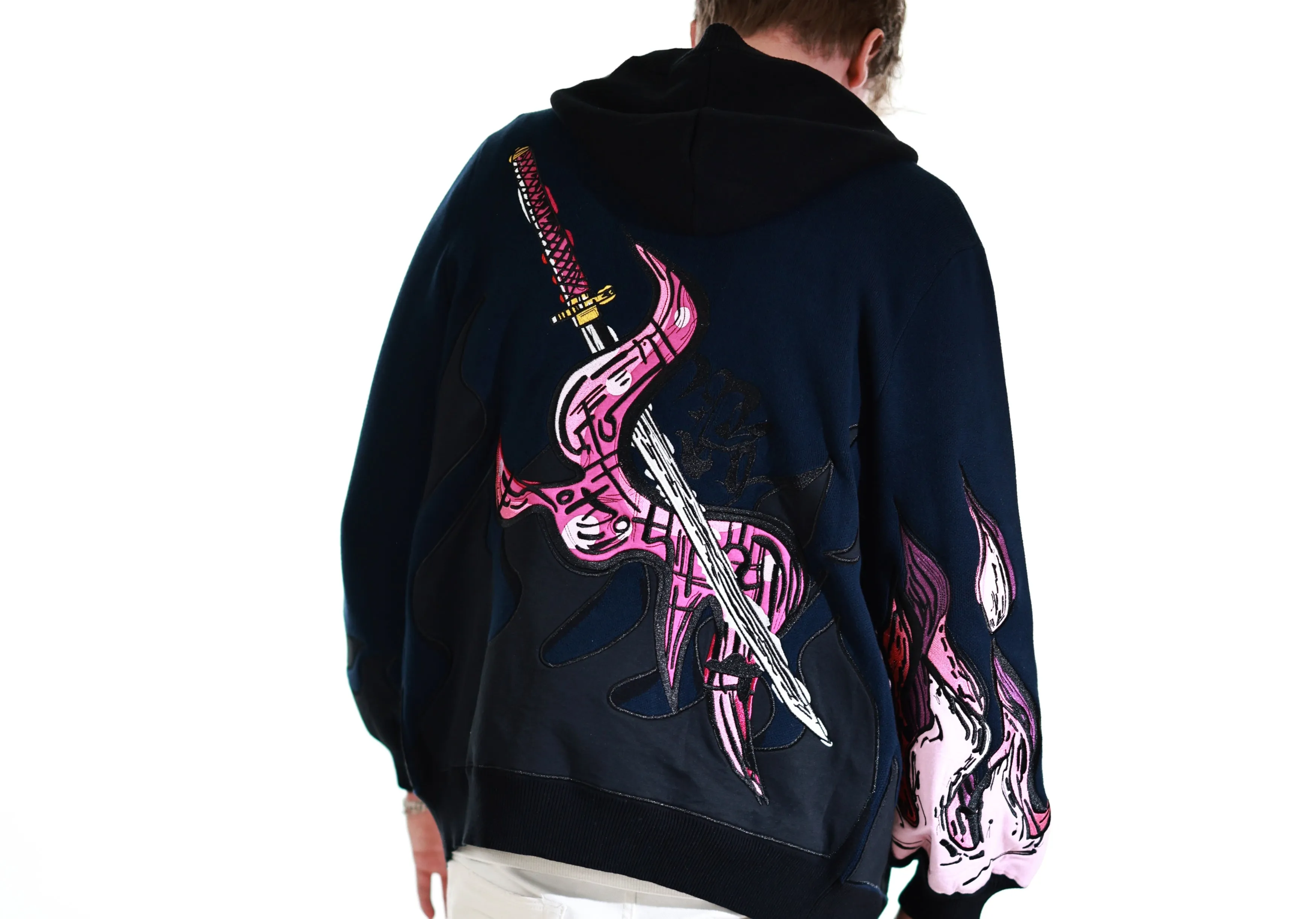 Pink Flame Zipper Hoodie Preorder