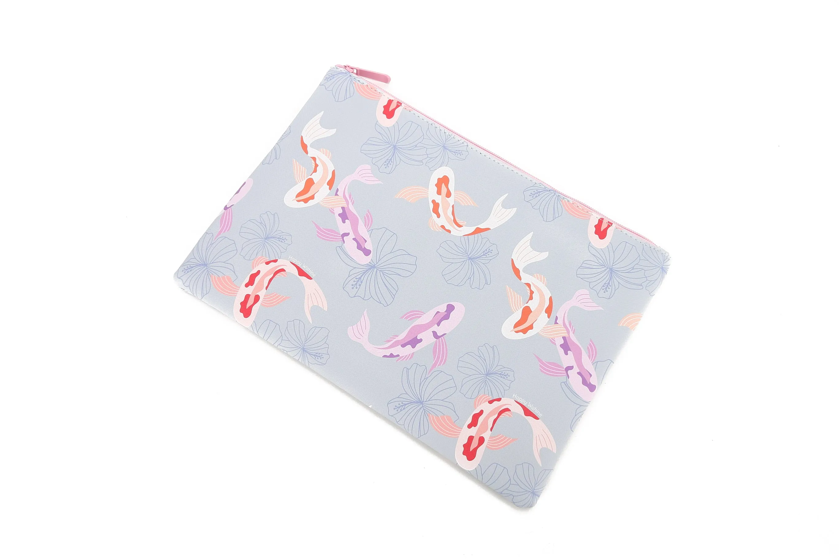 Pouch Zip Large Koi Grey