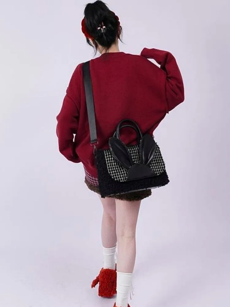 Rabbit large-capacity shoulder Messenger tote bag【s0000003302】