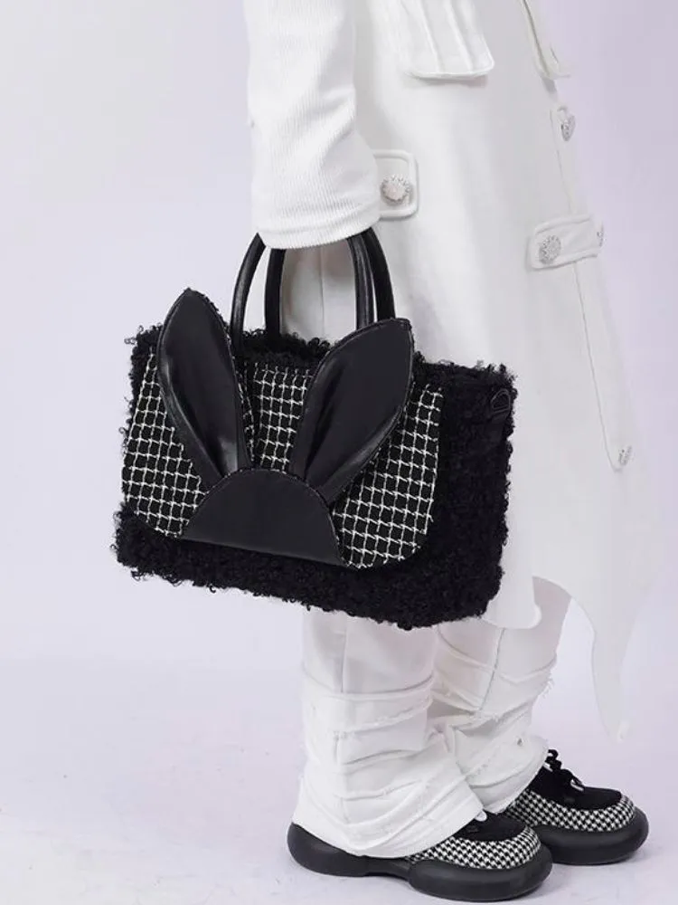 Rabbit large-capacity shoulder Messenger tote bag【s0000003302】