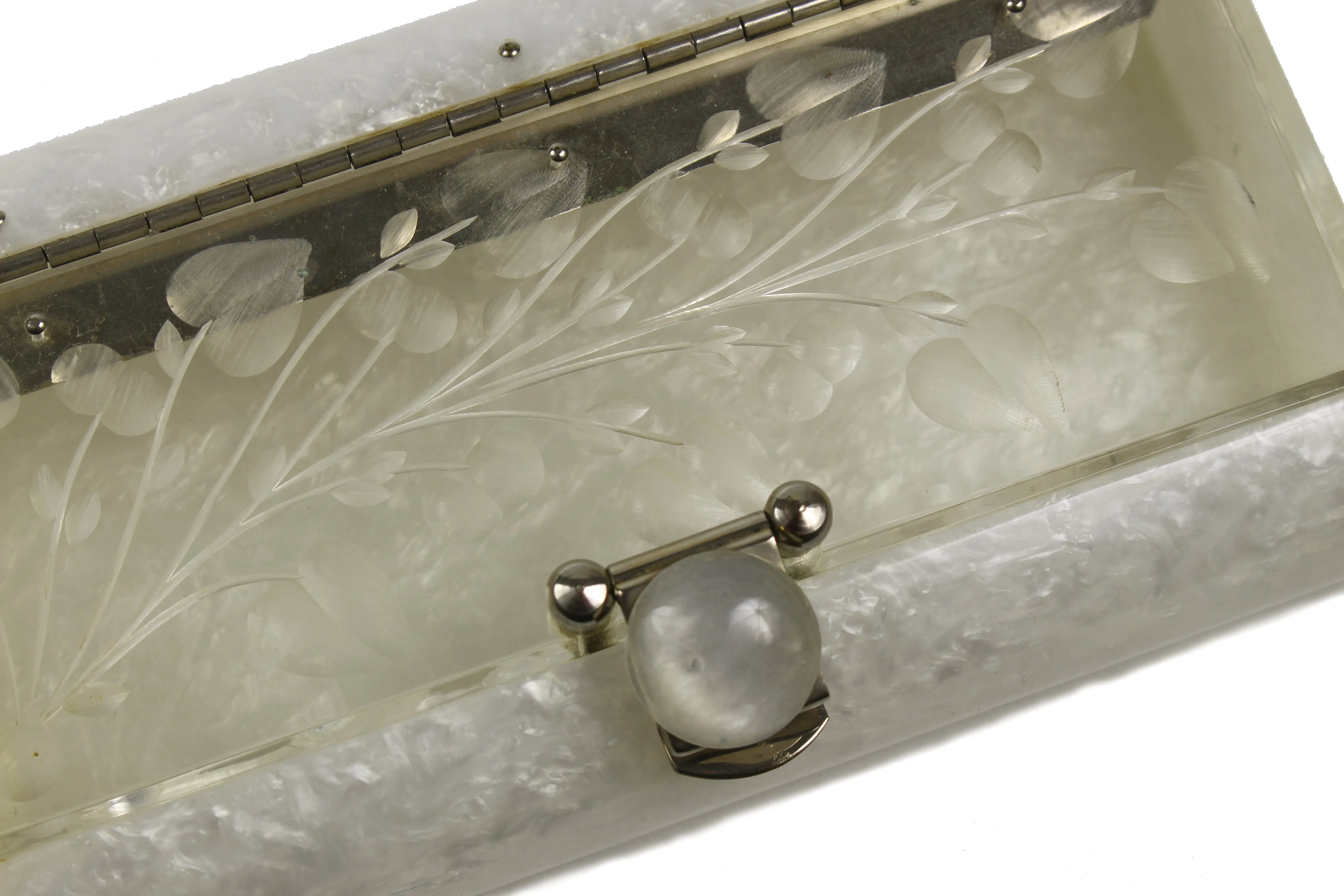 RIALTO marble white lucite clutch