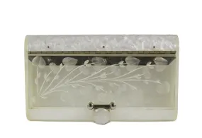 RIALTO marble white lucite clutch