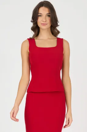 Sleeveless Peplum Top with Back Zipper