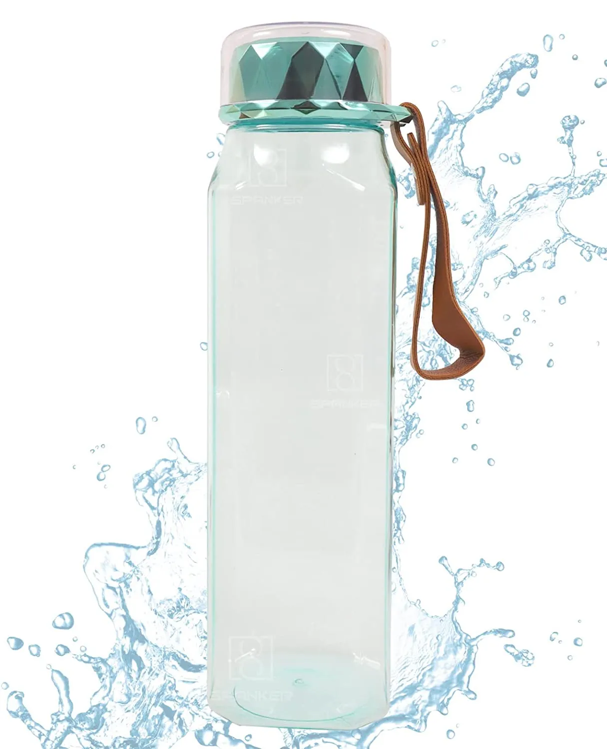 Spanker Crystal Tritan Hand Bag Water Bottle for Adults and Kids Water Spill Proof , BPA Free for Kids School, Office, Home, Soft Handle Grip Drinkware 550 ML - SSTP