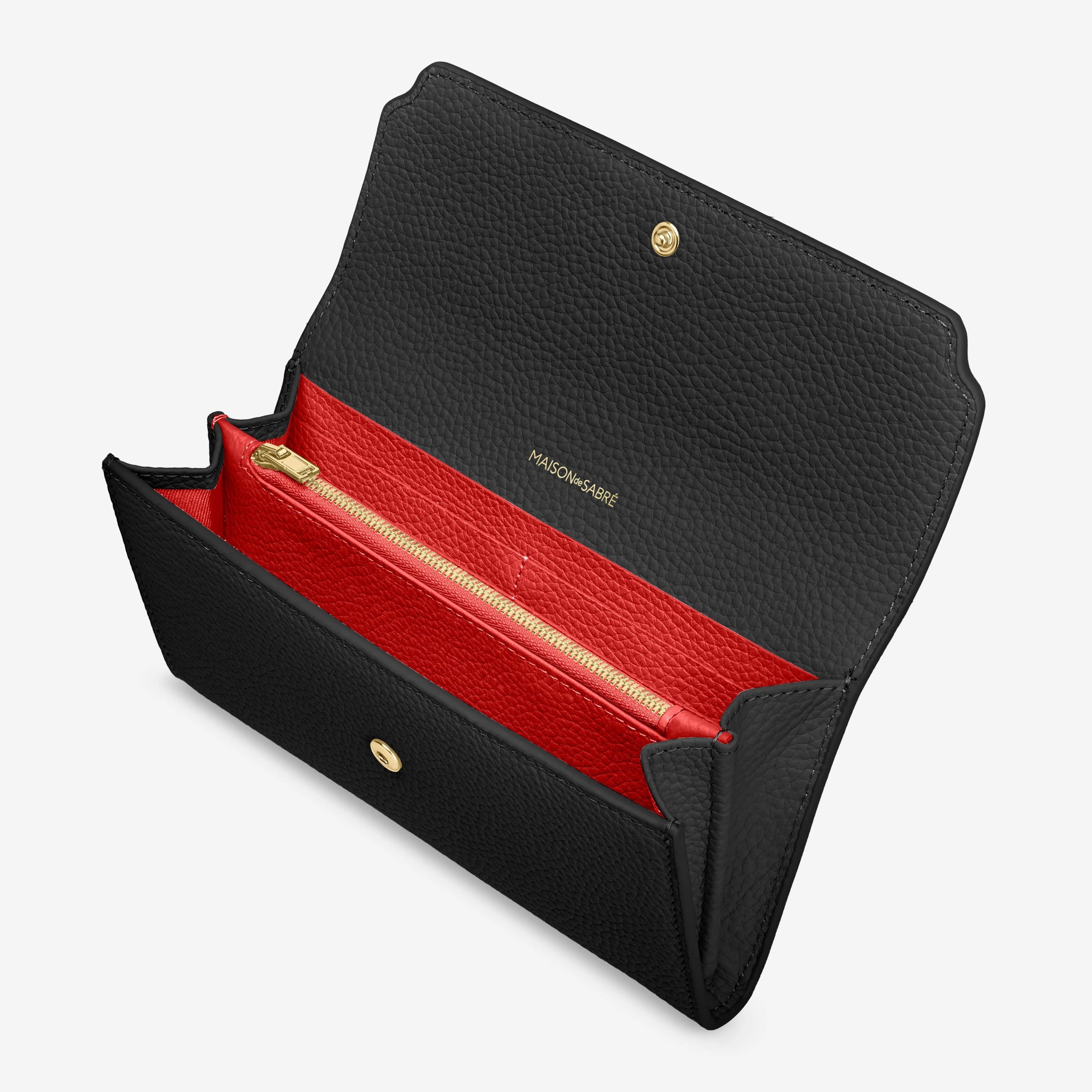 The Long Flap Wallet - Pomegranate Caviar