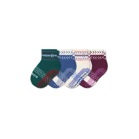 Toddler Holiday Gripper Calf Sock 4-Pack