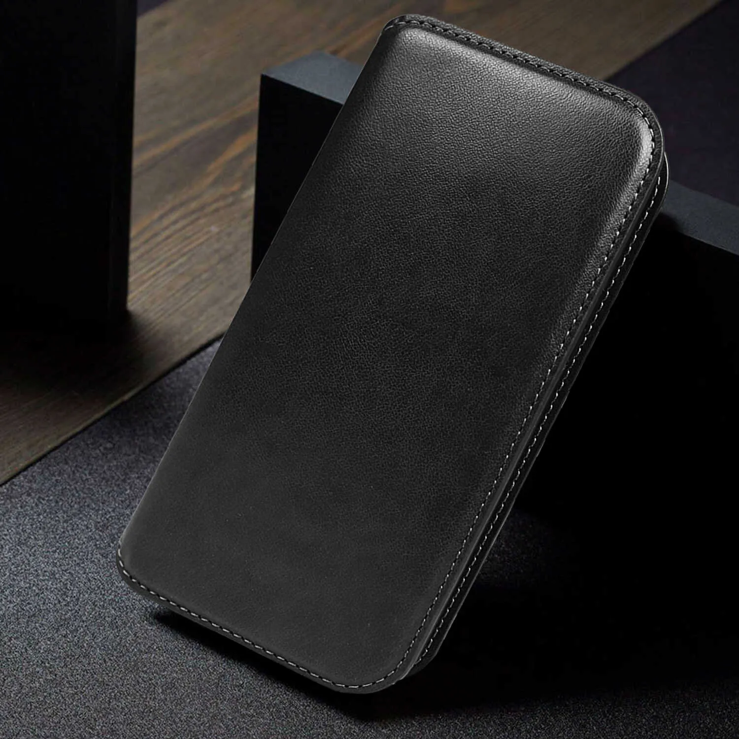 Tough On iPhone 12 / 12 Pro Case Fine Detachable Leather Black