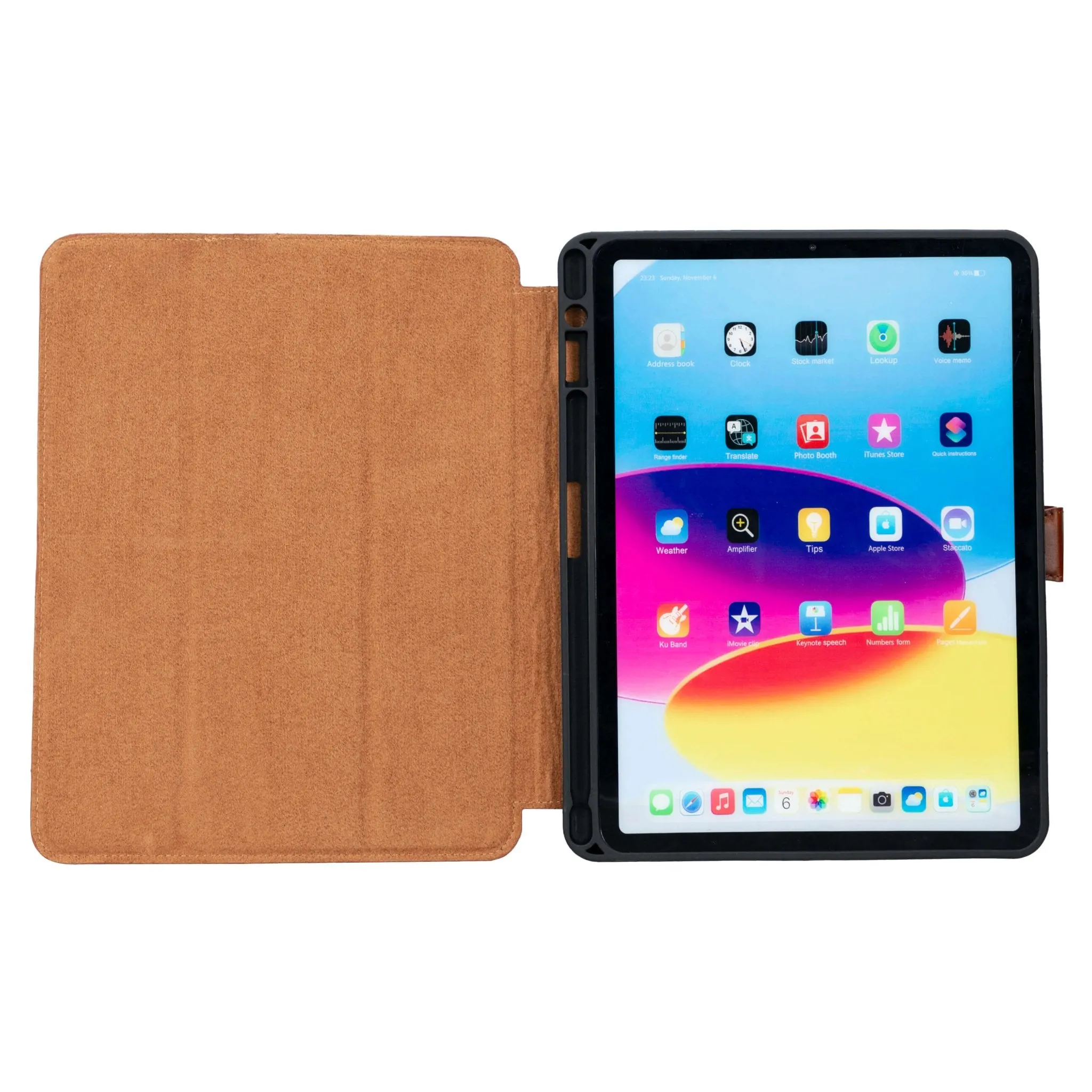 Trigon Leather Folio iPad Pro 12.9" (5th & 6th Gen), Burnished Tan