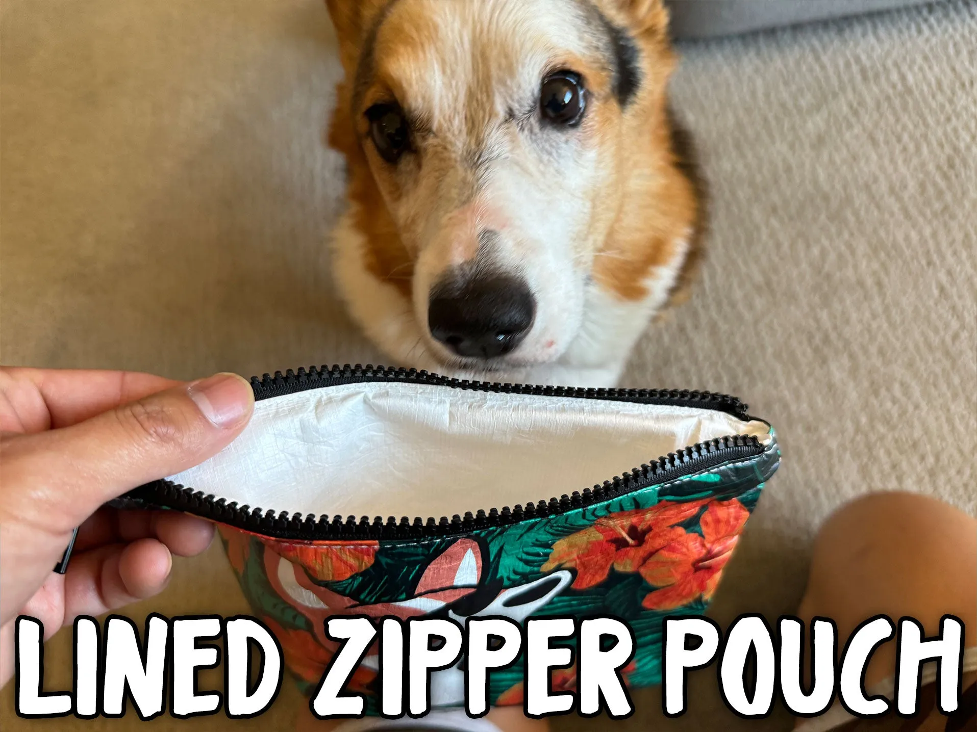 Tyvek Corgi Zipper Pouches