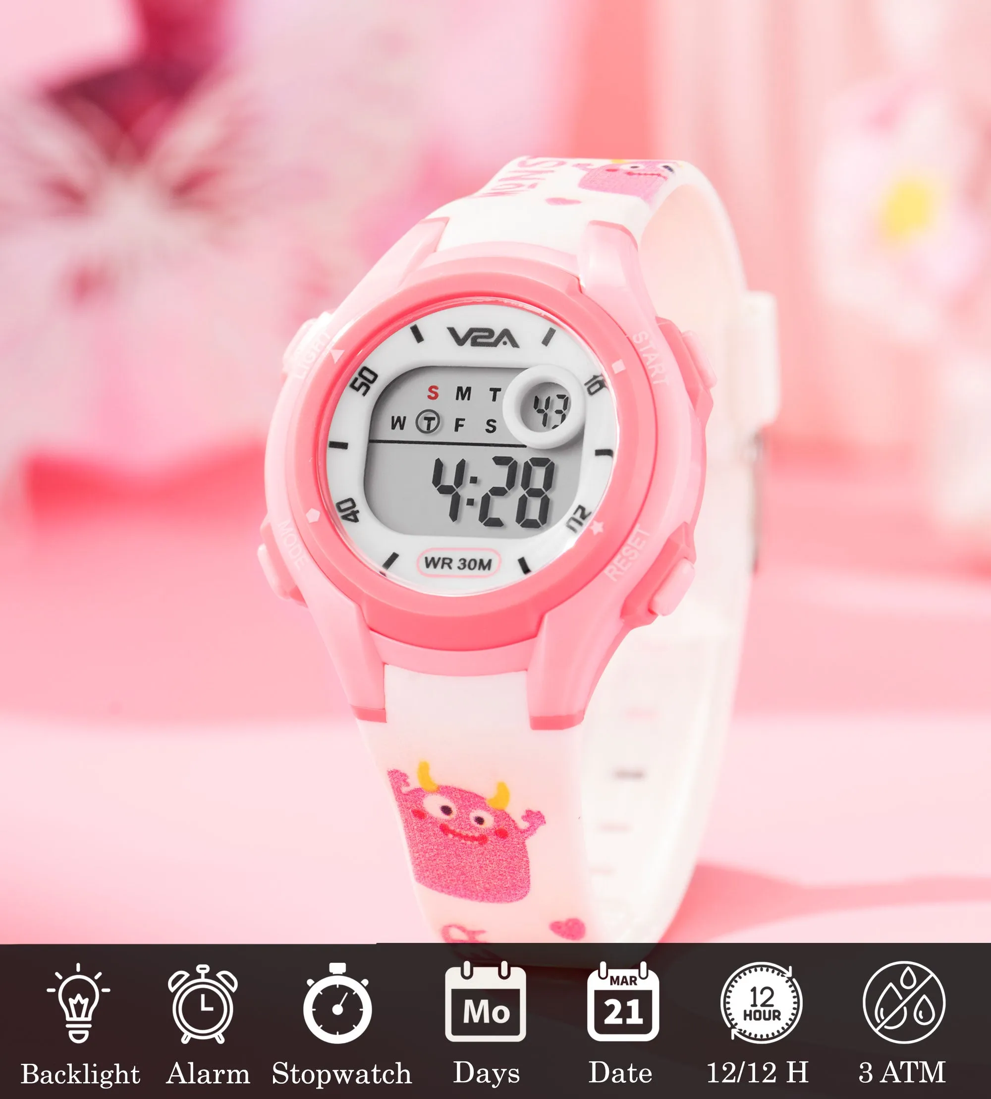 V2A Boys and Girls Kids Watch - Waterproof Watch, Gifts for Boys and Girls Age 5-13 for Multi-Functional 30 M Waterproof Digital Sports Watches for 3 4 5 6 7 Year Old Girls