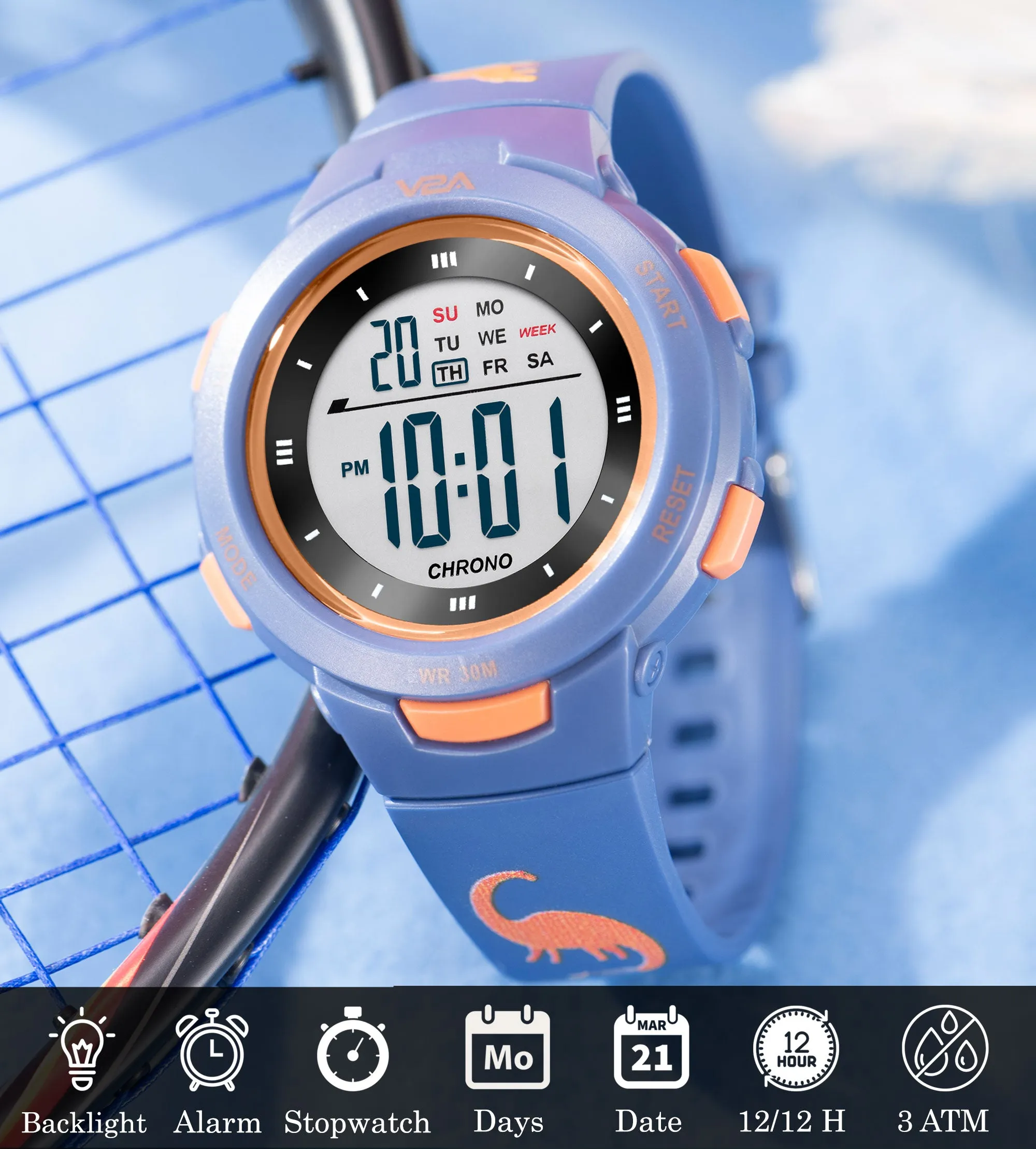 V2A Digital Watch Kids Watch Unisex-Child Between 4 to 13 Years of Age Multi-Functional 30 M Waterproof Digital Sports Watches for Kids | Digital Watch for Kids