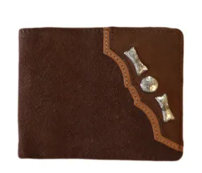 Wallet - Leather - Suede Distressed - Silver Concho & Arrows